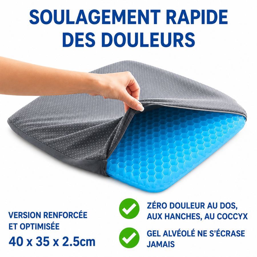 LE CONFORT NOUVELLE GÉNÉRATION
Coussin en gel alvéolé MyErgoPure - vue 2